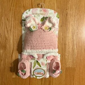 So’dorable Hand Crocheted Baby Girl 3 Piece Easter Photo-op Set